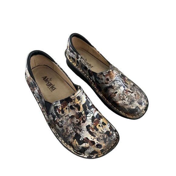 Alegria Womens Multi-Color Debra Rome Leopard Paisley Leather Clog Shoes Size 39 - Picture 12 of 12